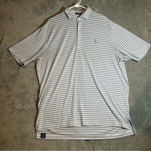 Men's Striped Polo Shirt - Blue and White